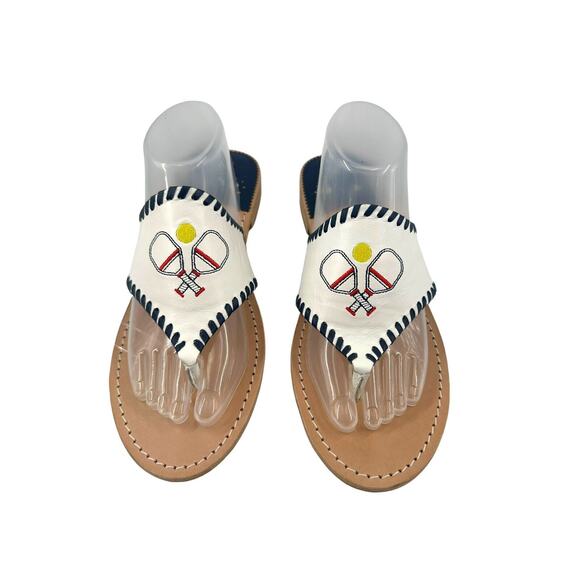 Jack Rogers "Pickleball" Whipstitch Embroidered Thong Sandals Size 11 M NWOB - Picture 4 of 10